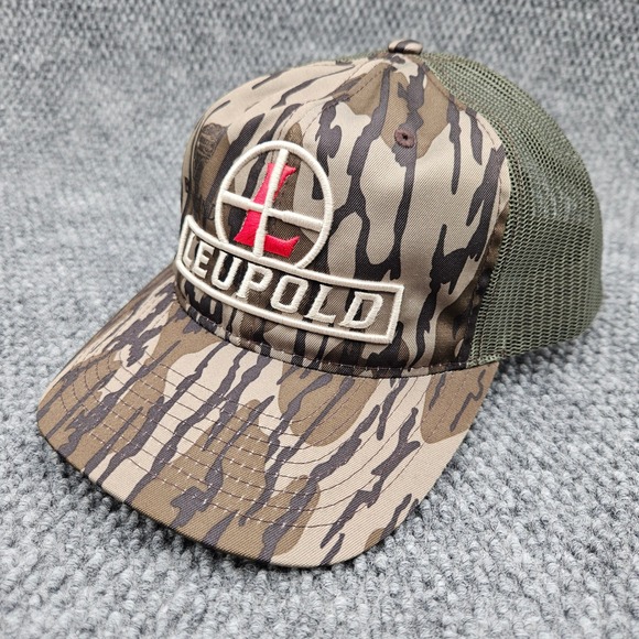 Leupold Other - Leupold Camo Mesh Snapback Trucker Hat Mossy Oak Bottomland Hunting Ball Cap